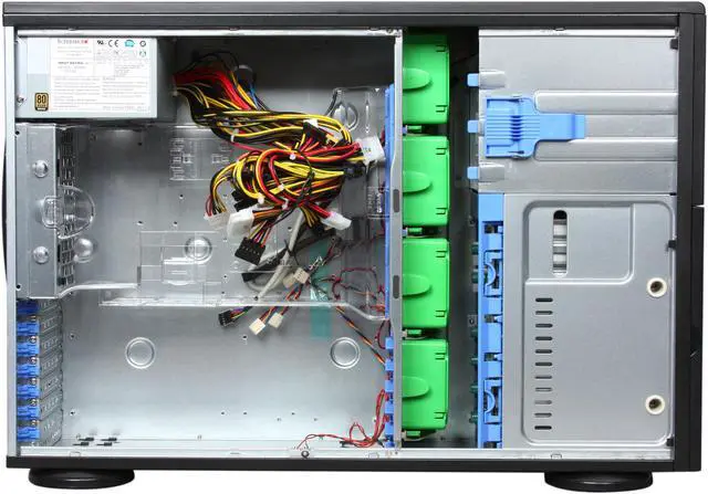 Alt view image 6 of 9 - SUPERMICRO CSE-743T-500B Black Pedestal Server Case 500W 3 External 5.25" Drive Bays