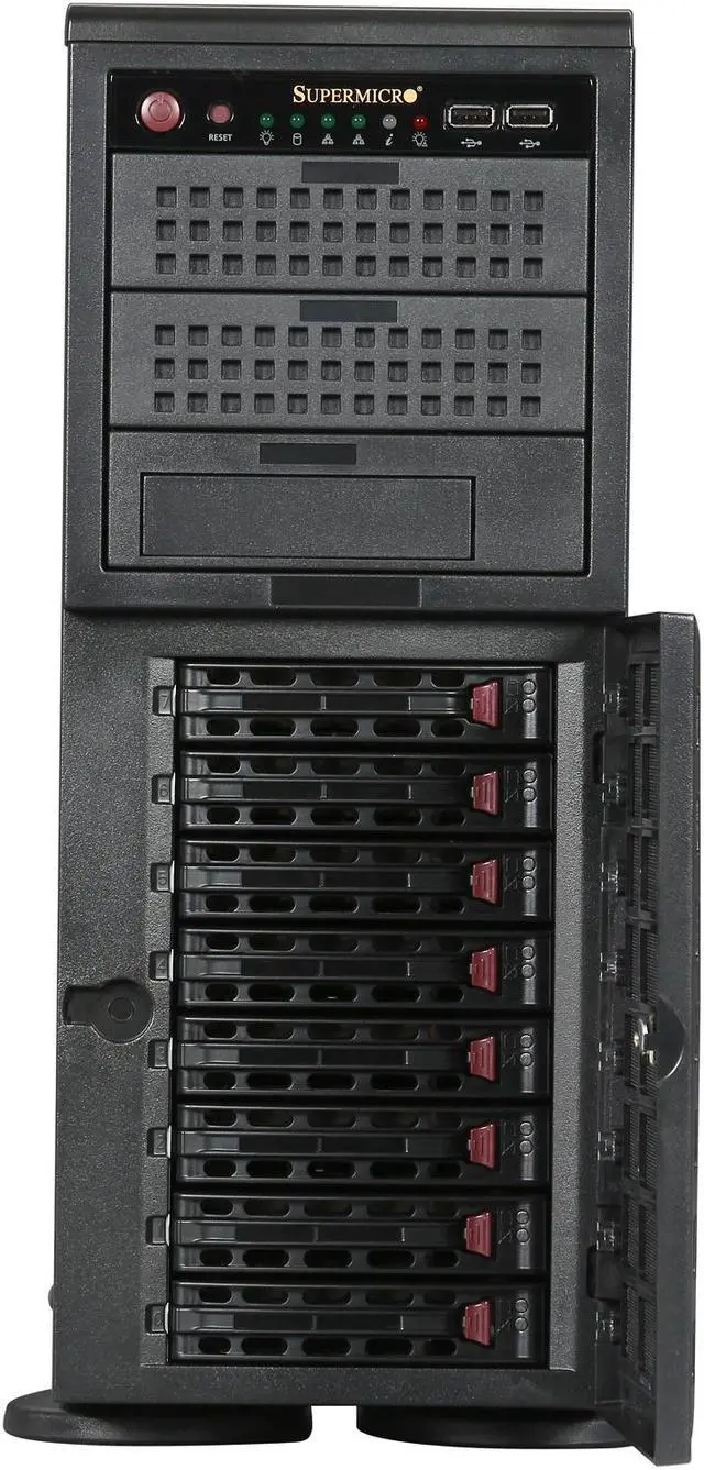 Alt view image 2 of 9 - SUPERMICRO CSE-745TQ-920B Black 4U Pedestal Server Case 920W 80Plus Platinum 2x 5.25" Peripheral Drive Bay 1x 5.25" Bay that fits 3.5" bay devices External 5.25" Drive Bays