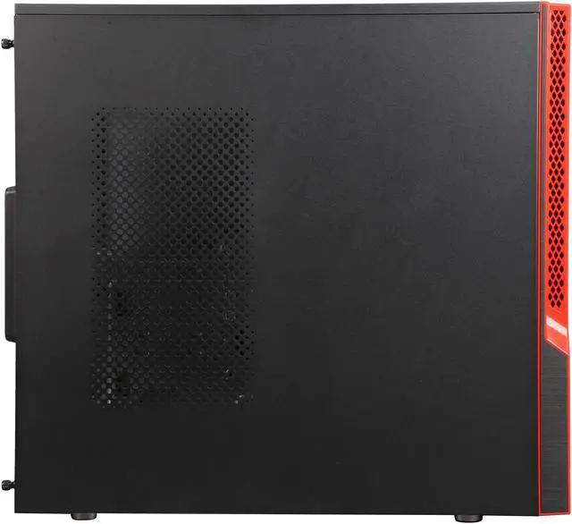 Alt view image 4 of 9 - SUPERMICRO CSE-GS50-000R Black with red trim Brushed Aluminum and ABS Plastic front bezel; SGCC Steel Body Mid-Tower Gaming S5 Mid-Tower Chassis 2 External 5.25" Drive Bays