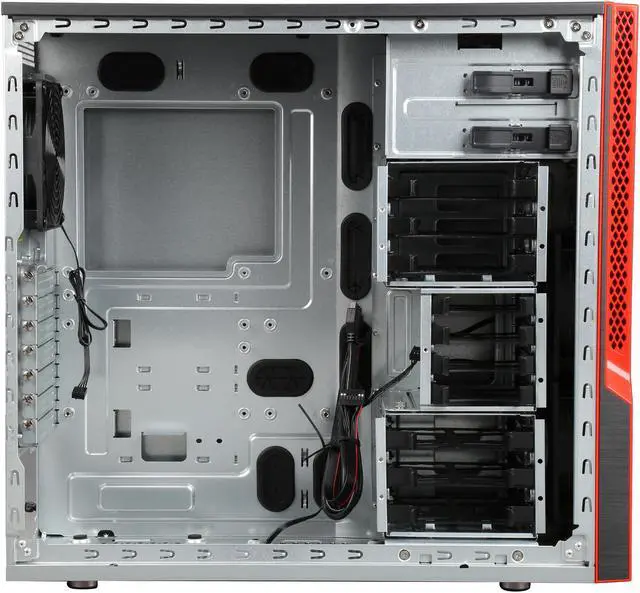 Alt view image 6 of 9 - SUPERMICRO CSE-GS50-000R Black with red trim Brushed Aluminum and ABS Plastic front bezel; SGCC Steel Body Mid-Tower Gaming S5 Mid-Tower Chassis 2 External 5.25" Drive Bays