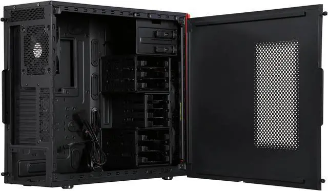 Alt view image 5 of 9 - SUPERMICRO S5 Special Edition Black/Red Aluminum / Steel ATX Mid Tower Computer Case CSE-GS5B-000R