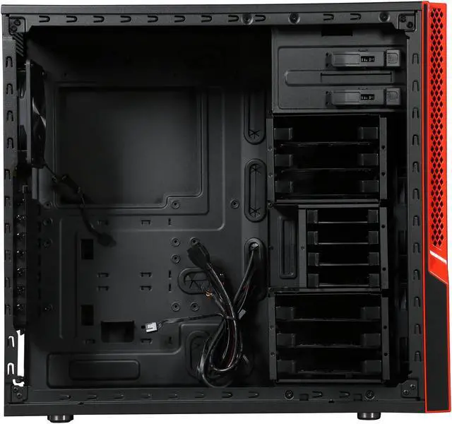 Alt view image 6 of 9 - SUPERMICRO S5 Special Edition Black/Red Aluminum / Steel ATX Mid Tower Computer Case CSE-GS5B-000R