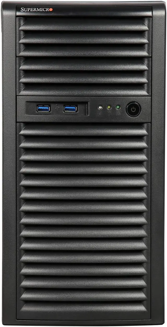 Alt view image 2 of 9 - SUPERMICRO CSE-731i-403B Black Mini-Tower Server Chassis 400W Gold Level Certified High-Efficiency Power Supply 2 External 5.25" Drive Bays