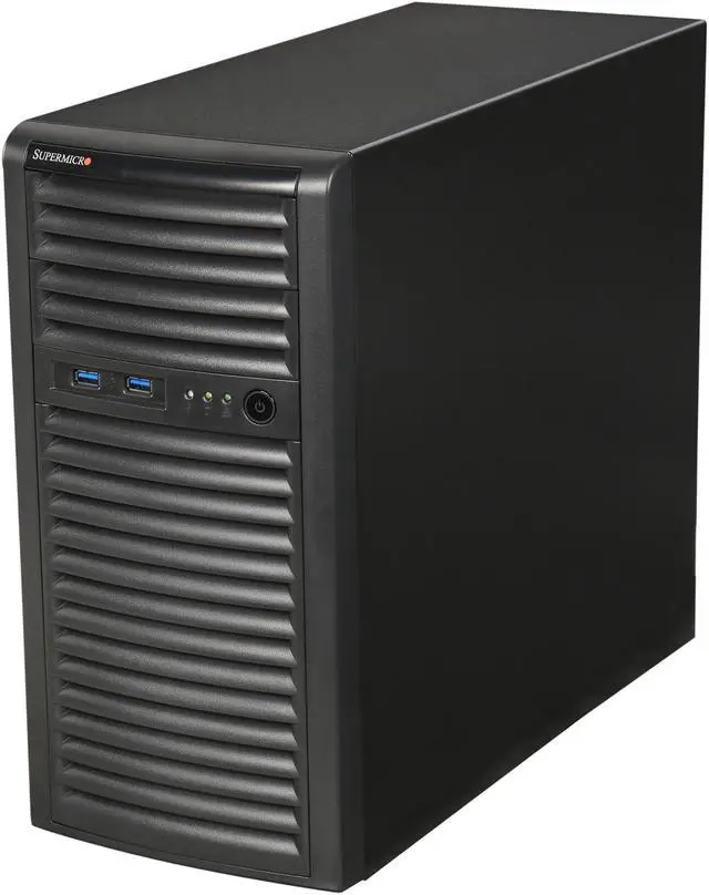 Alt view image 3 of 9 - SUPERMICRO CSE-731i-403B Black Mini-Tower Server Chassis 400W Gold Level Certified High-Efficiency Power Supply 2 External 5.25" Drive Bays