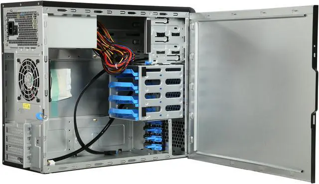 Alt view image 5 of 9 - SUPERMICRO CSE-731i-403B Black Mini-Tower Server Chassis 400W Gold Level Certified High-Efficiency Power Supply 2 External 5.25" Drive Bays