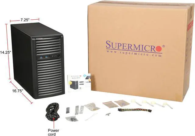 Alt view image 9 of 9 - SUPERMICRO CSE-731i-403B Black Mini-Tower Server Chassis 400W Gold Level Certified High-Efficiency Power Supply 2 External 5.25" Drive Bays
