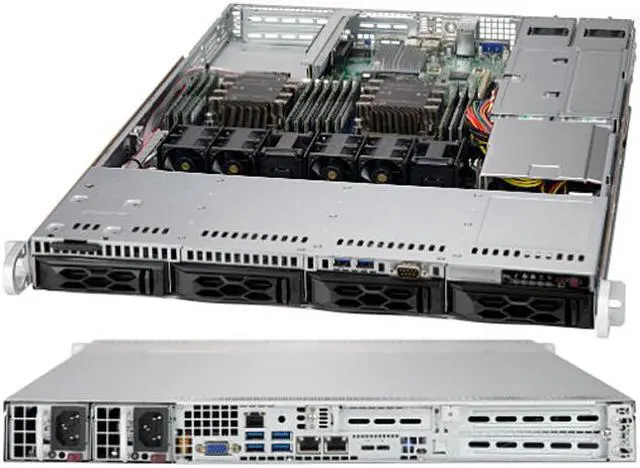 Main image of SUPERMICRO CSE-LA15TQC-R504W Silver Rackmount Server Case 1U 500W/600W redundant single output 80PLUS Platinum