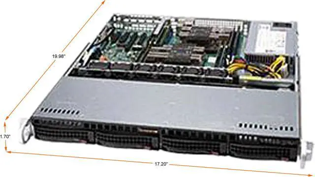 Alt view image 3 of 3 - SUPERMICRO SuperChassis CSE-813MF2TQC-505CB Silver 1U Desktop Server Case 500W
