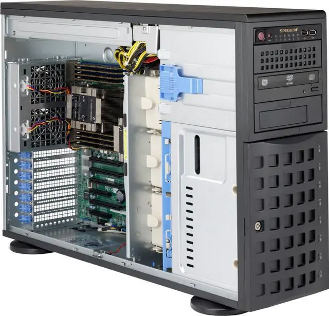 Main image of Supermicro CSE-745BAC-R1K23B-SQ 4U tower chassis - supports maximum motherboard sizes up to E-ATX 13.68" x 13"