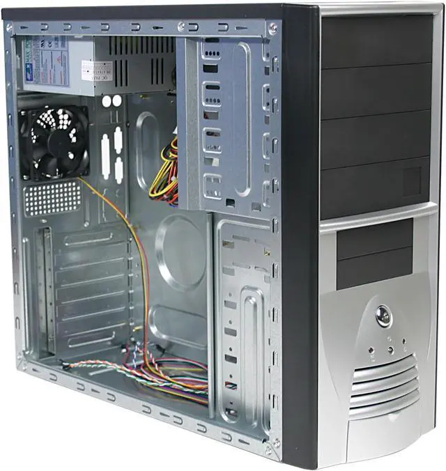 Alt view image 2 of 7 - Foxconn TK-09 2-Tone Steel / Plastic ATX Mid Tower Computer Case 300W Power Supply