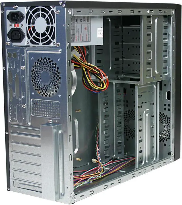 Alt view image 4 of 7 - Foxconn TK-09 2-Tone Steel / Plastic ATX Mid Tower Computer Case 300W Power Supply