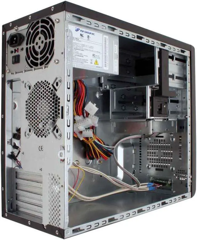 Alt view image 10 of 14 - Foxconn 3GT3GTW001-V-CA400 Black/Silver Steel MicroATX Mini Tower Computer Case 300W Power Supply tool-less deisgn