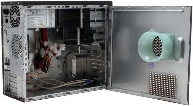 Alt view image 7 of 14 - Foxconn 3GT3GTW001-V-CA400 Black/Silver Steel MicroATX Mini Tower Computer Case 300W Power Supply tool-less deisgn