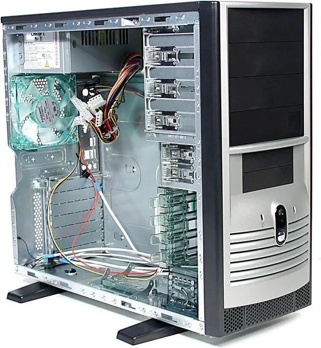 Alt view image 4 of 6 - Foxconn 3GTH-002 Black/Silver Steel ATX Mid Tower Computer Case 300W Power Supply