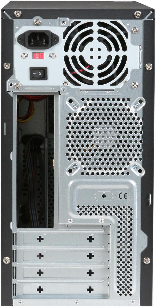Alt view image 11 of 12 - Foxconn 436+ISO400 Black / Silver Steel Micro ATX Mini Tower Computer Case 300W Power Supply