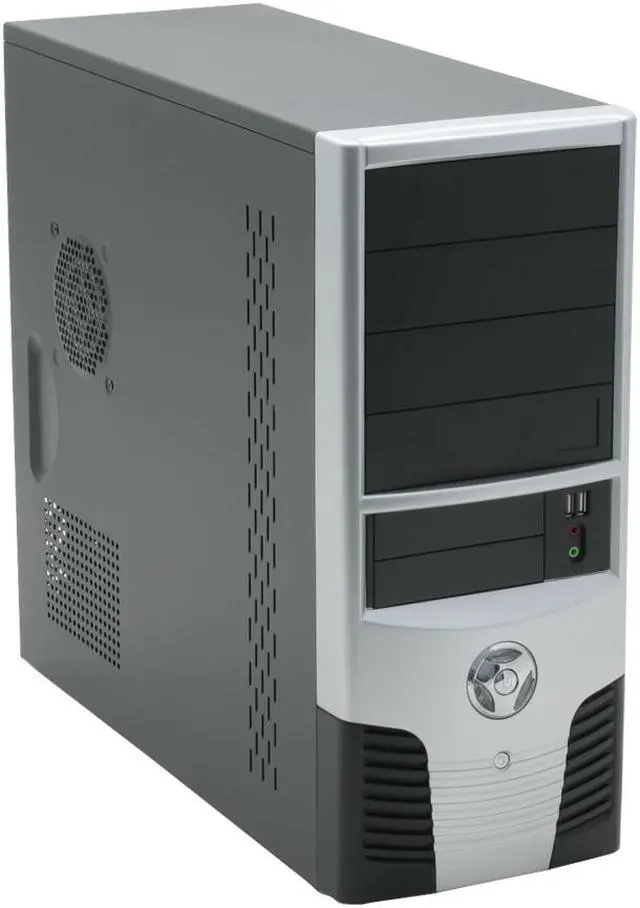 Main image of Foxconn TLA+624-CA400 Black/ Silver Steel ATX Mid Tower Computer Case 300W Power Supply tool-less design