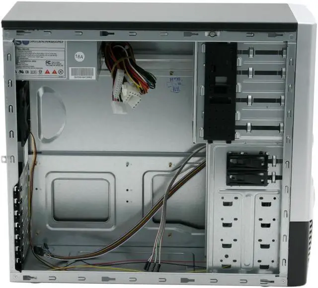 Alt view image 8 of 14 - Foxconn TLA+624-CA400 Black/ Silver Steel ATX Mid Tower Computer Case 300W Power Supply tool-less design