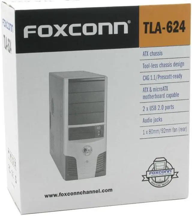Alt view image 14 of 14 - Foxconn TLA+624-CA400 Black/ Silver Steel ATX Mid Tower Computer Case 300W Power Supply tool-less design