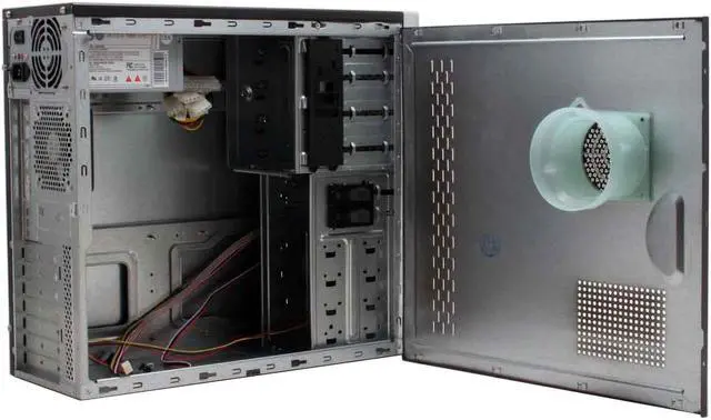 Alt view image 7 of 14 - Foxconn TLA+624-CA400 Black/ Silver Steel ATX Mid Tower Computer Case 300W Power Supply tool-less design