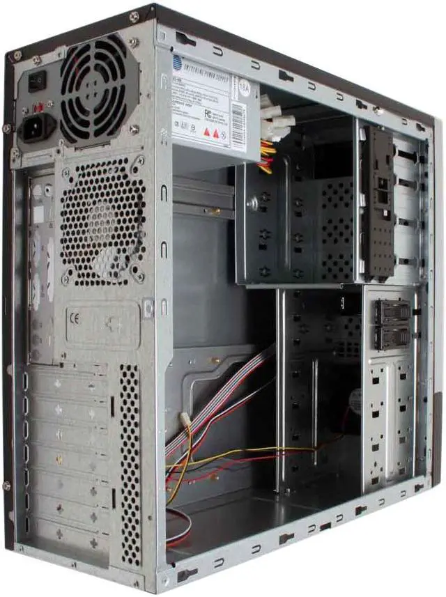 Alt view image 9 of 14 - Foxconn TLA+624-CA400 Black/ Silver Steel ATX Mid Tower Computer Case 300W Power Supply tool-less design