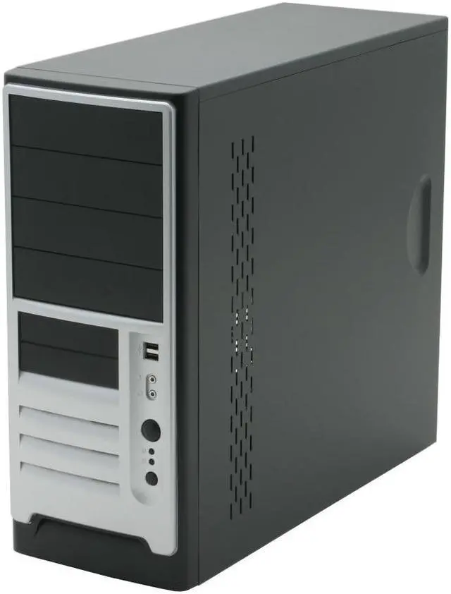 Alt view image 3 of 14 - Foxconn TLA776 Black/Silver Steel ATX Mid Tower Computer Case 300W Power Supply