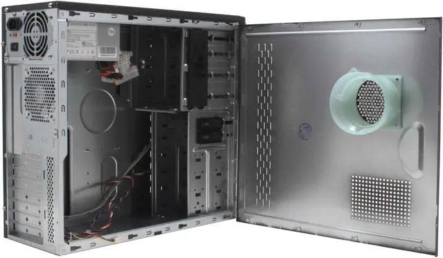 Alt view image 7 of 14 - Foxconn TLA776 Black/Silver Steel ATX Mid Tower Computer Case 300W Power Supply