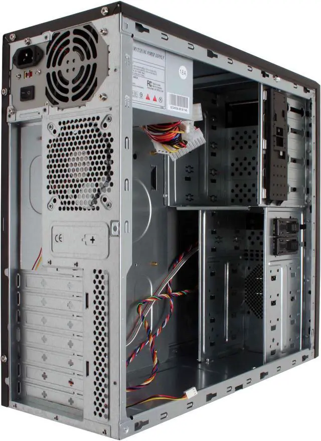 Alt view image 9 of 14 - Foxconn TLA776 Black/Silver Steel ATX Mid Tower Computer Case 300W Power Supply