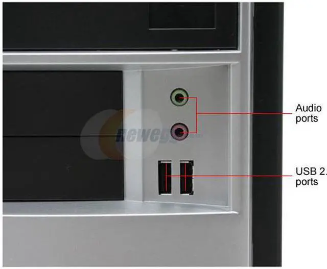Alt view image 4 of 15 - Foxconn TS001-V-A300A Black/ Silver Steel ATX Mid Tower Computer Case SPI ATX 2.0 300W Power Supply S-ATA ready tool-less design