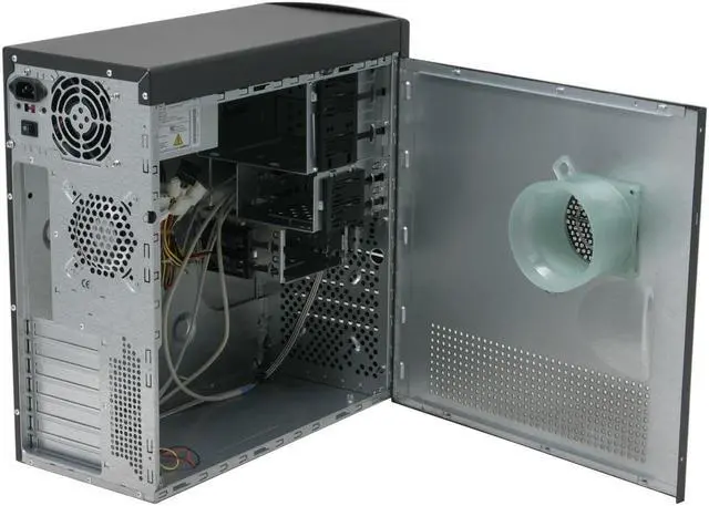 Alt view image 8 of 15 - Foxconn TS001-V-A300A Black/ Silver Steel ATX Mid Tower Computer Case SPI ATX 2.0 300W Power Supply S-ATA ready tool-less design