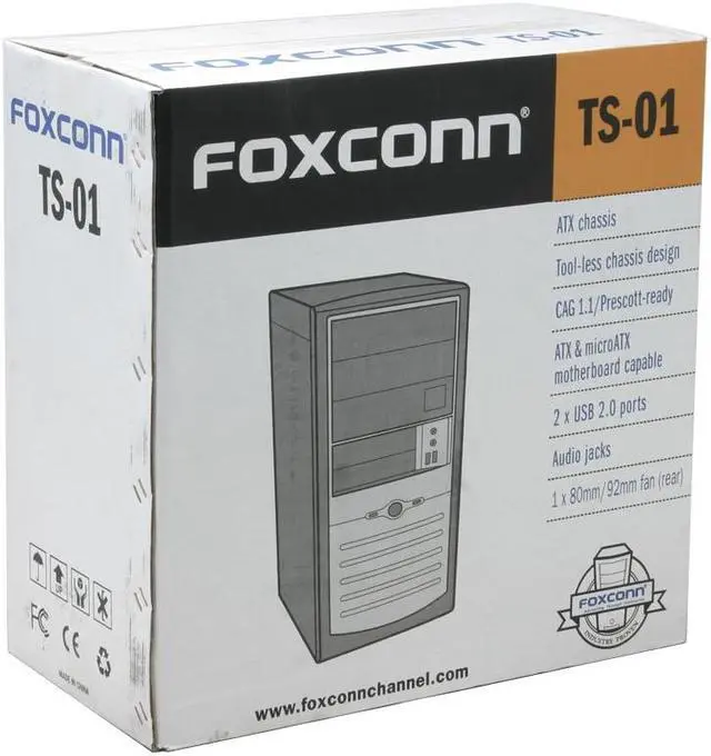 Alt view image 15 of 15 - Foxconn TS001-V-A300A Black/ Silver Steel ATX Mid Tower Computer Case SPI ATX 2.0 300W Power Supply S-ATA ready tool-less design