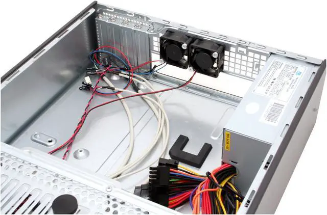 Alt view image 8 of 13 - Foxconn DH153C-CF300K Steel MicroATX Slim Desktop Computer Case 300W Power Supply