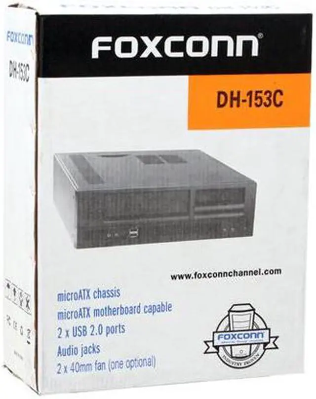Alt view image 13 of 13 - Foxconn DH153C-CF300K Steel MicroATX Slim Desktop Computer Case 300W Power Supply