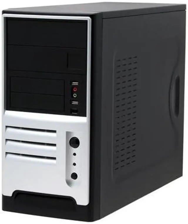 Alt view image 2 of 15 - Foxconn TLM776-CN300C-01 Black/ Silver Steel Micro ATX Mini Tower Computer Case 300W Power Supply