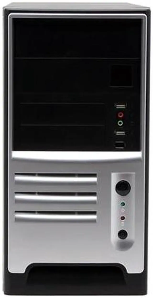 Alt view image 3 of 15 - Foxconn TLM776-CN300C-01 Black/ Silver Steel Micro ATX Mini Tower Computer Case 300W Power Supply