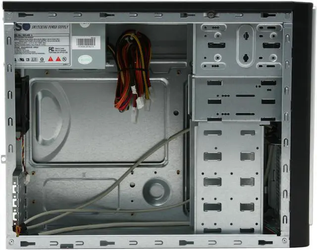 Alt view image 7 of 15 - Foxconn TLM776-CN300C-01 Black/ Silver Steel Micro ATX Mini Tower Computer Case 300W Power Supply