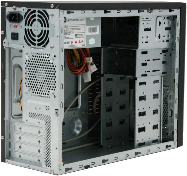 Alt view image 10 of 15 - Foxconn TLM776-CN300C-01 Black/ Silver Steel Micro ATX Mini Tower Computer Case 300W Power Supply