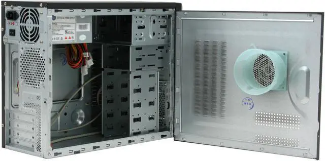 Alt view image 11 of 15 - Foxconn TLM776-CN300C-01 Black/ Silver Steel Micro ATX Mini Tower Computer Case 300W Power Supply