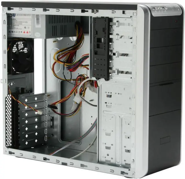 Alt view image 11 of 15 - Foxconn TLA566-CN300C-HS Black/Light Silver 0.5mm SGCC ATX Mid Tower Computer Case 300W Power Supply