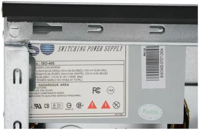 Alt view image 12 of 15 - Foxconn TLA566-CN300C-HS Black/Light Silver 0.5mm SGCC ATX Mid Tower Computer Case 300W Power Supply