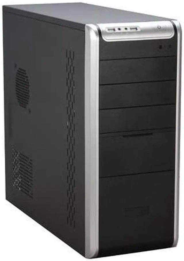 Main image of Foxconn TLA566-CN450C Black+Light Silver Steel ATX Mid Tower Computer Case 350W Power Supply
