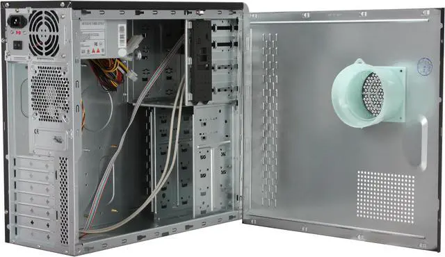 Alt view image 6 of 12 - Foxconn TLA566-CN450C Black+Light Silver Steel ATX Mid Tower Computer Case 350W Power Supply