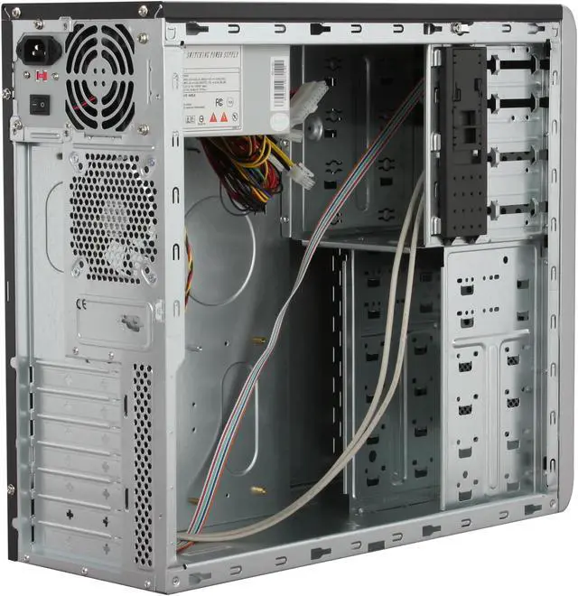 Alt view image 7 of 12 - Foxconn TLA566-CN450C Black+Light Silver Steel ATX Mid Tower Computer Case 350W Power Supply