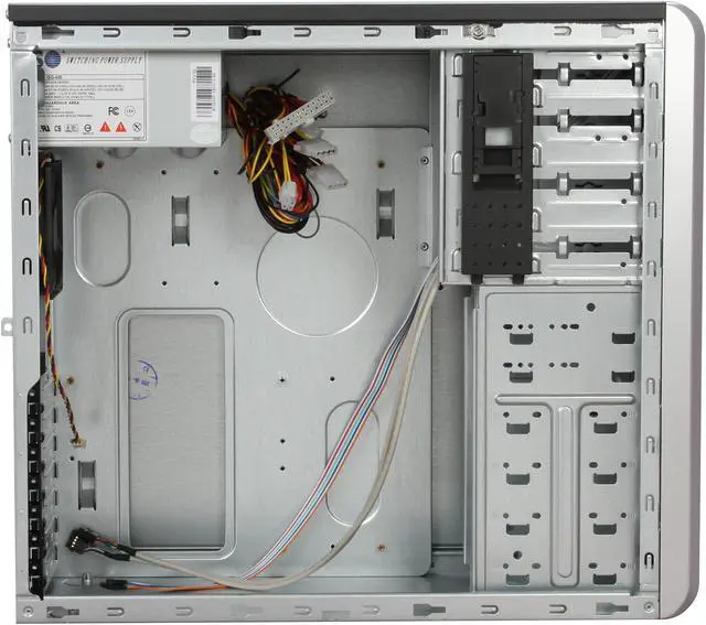 Alt view image 8 of 12 - Foxconn TLA566-CN450C Black+Light Silver Steel ATX Mid Tower Computer Case 350W Power Supply