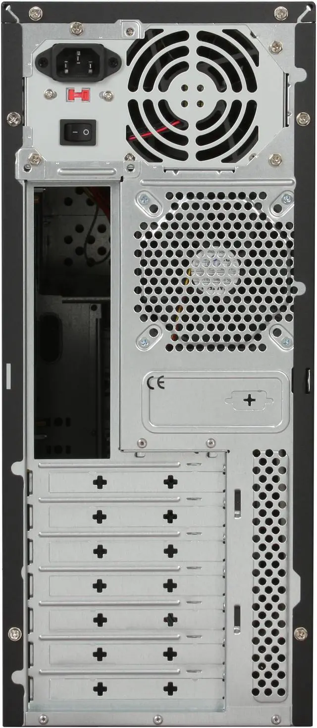 Alt view image 11 of 12 - Foxconn TLA566-CN450C Black+Light Silver Steel ATX Mid Tower Computer Case 350W Power Supply