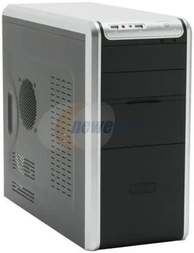 Main image of Foxconn TLM566-CN300C-HS Black+Light Silver Steel Micro ATX Mid Tower Computer Case 300W Power Supply