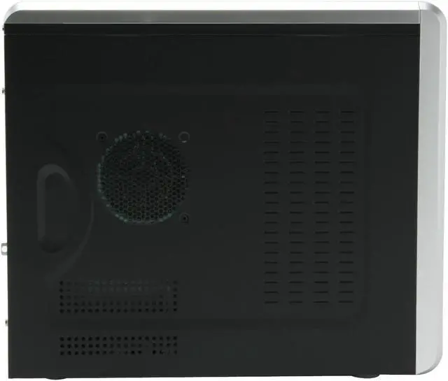 Alt view image 5 of 15 - Foxconn TLM566-CN300C-HS Black+Light Silver Steel Micro ATX Mid Tower Computer Case 300W Power Supply