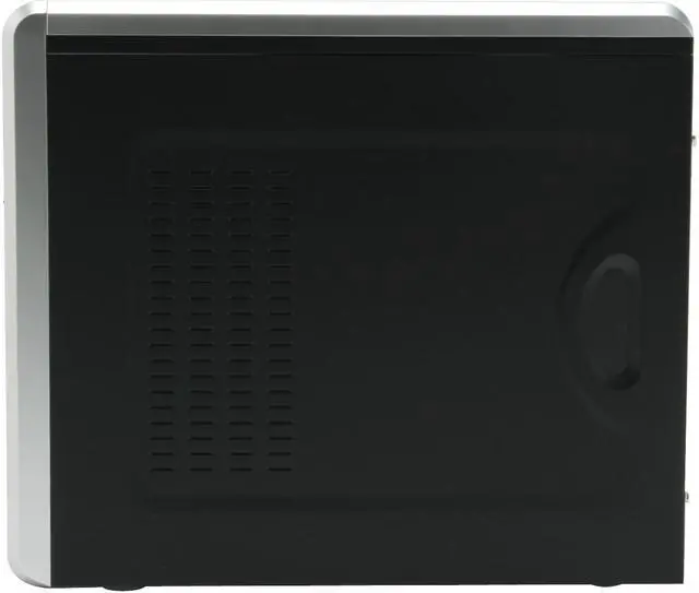 Alt view image 7 of 15 - Foxconn TLM566-CN300C-HS Black+Light Silver Steel Micro ATX Mid Tower Computer Case 300W Power Supply