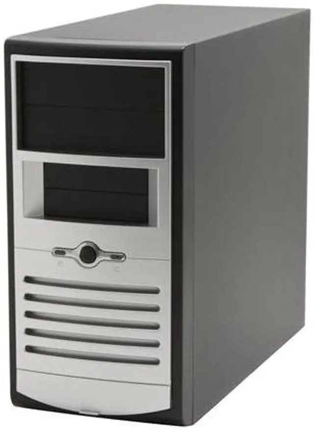 Alt view image 3 of 14 - Foxconn TW001-CN300C-HS Black/Light Silver 0.7mm SGCC Micro ATX Mini Tower Computer Case 300W Power Supply