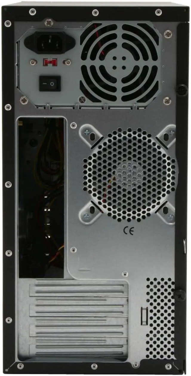 Alt view image 6 of 14 - Foxconn TW001-CN300C-HS Black/Light Silver 0.7mm SGCC Micro ATX Mini Tower Computer Case 300W Power Supply