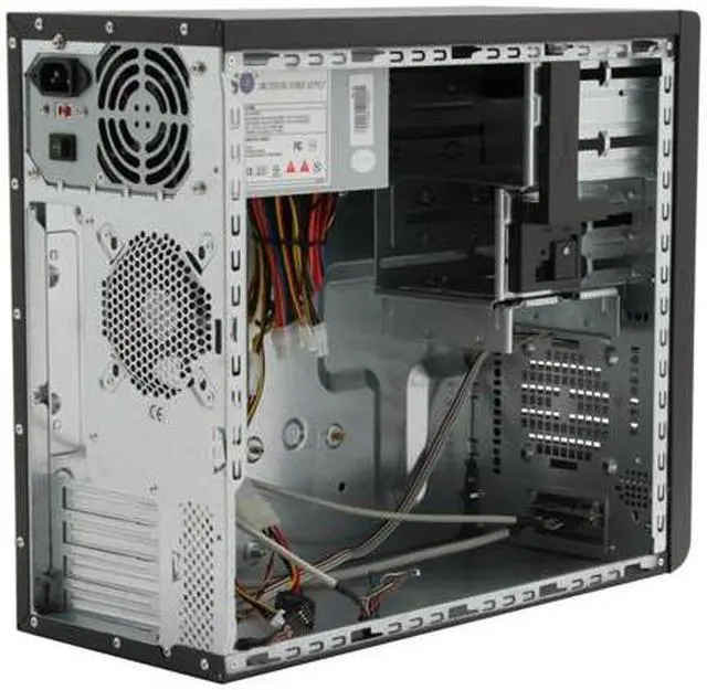 Alt view image 8 of 14 - Foxconn TW001-CN300C-HS Black/Light Silver 0.7mm SGCC Micro ATX Mini Tower Computer Case 300W Power Supply